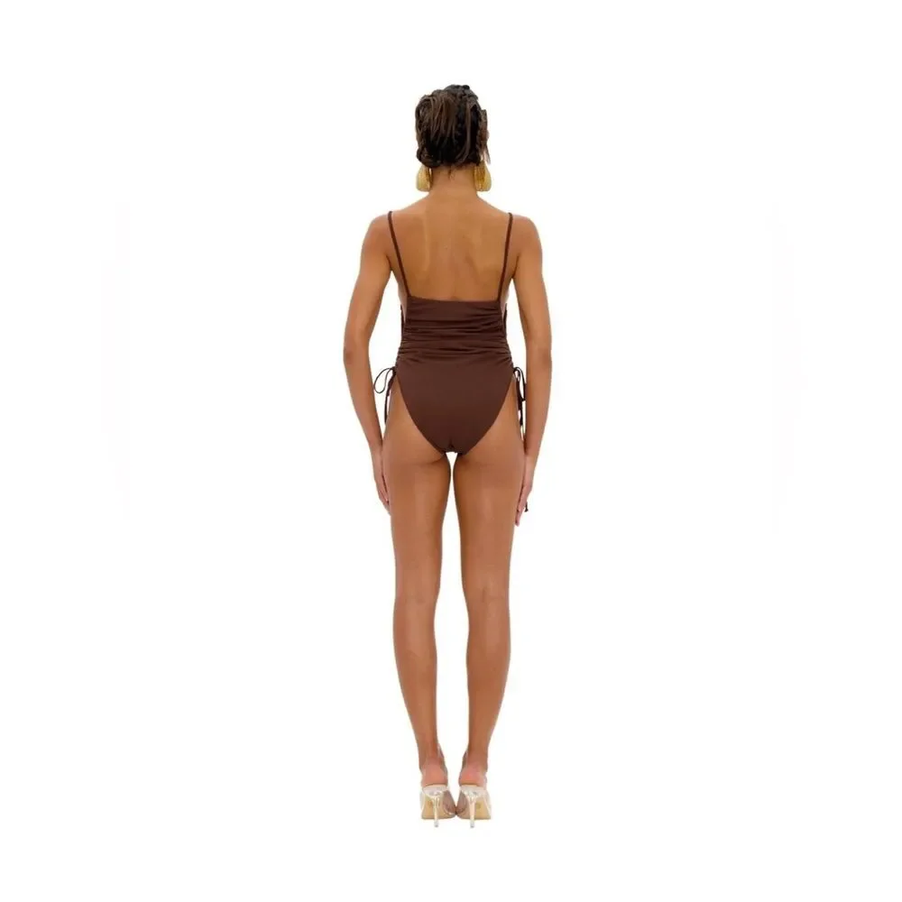 Andrea Iyamah Adan One Piece Swimsuit Cocoa Brown Size XS (US 4-6)